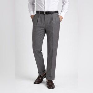 Roden Collection Italy Wool Dress Pants Gray Pleated Tollegno 120’s Men’s 34x30